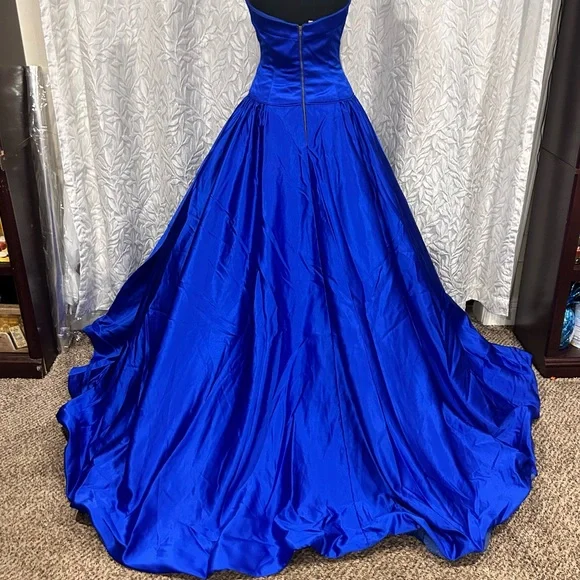 Royal blue strapless gown prom dress NWT size 2 - Picture 5 of 14